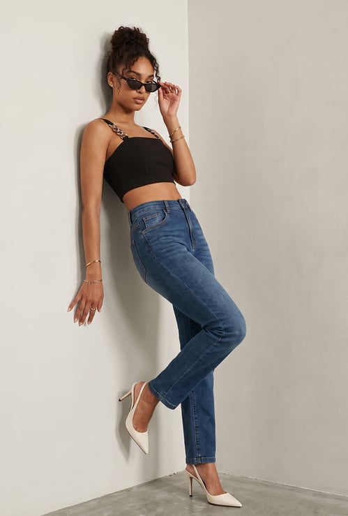 KRAUS Solid Straight Fit Jeans