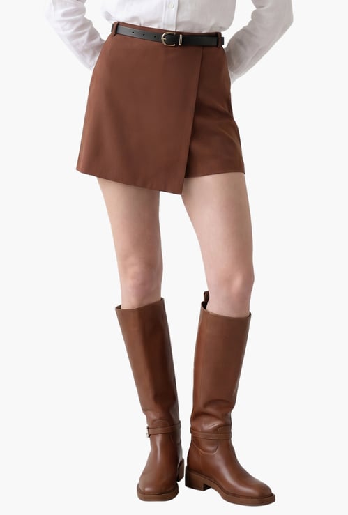 VERO MODA Asymmetric Wrap-Front Skorts