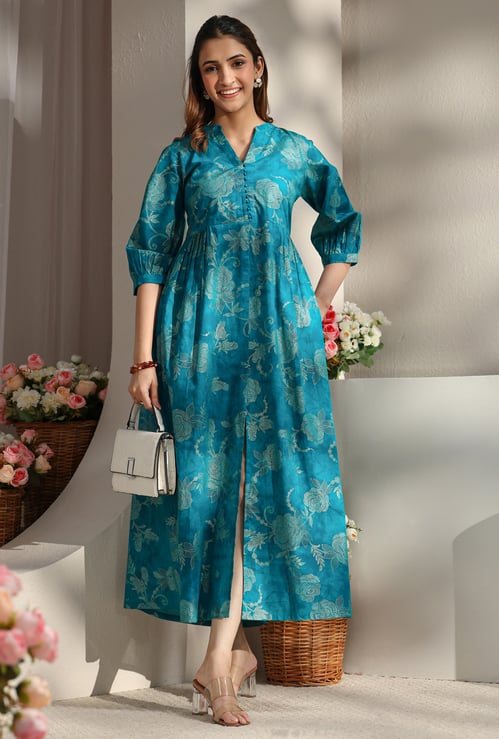 LIBAS Floral Print A-line Maxi Dress