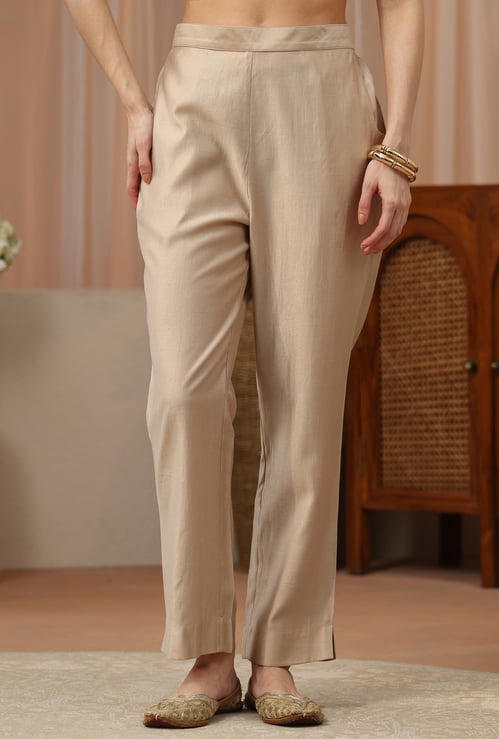 LIBAS Solid Straight Pants