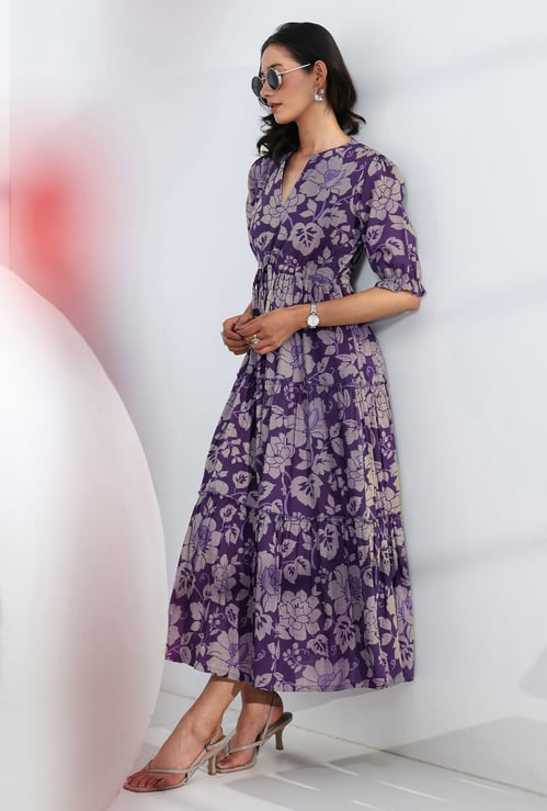 LIBAS Floral Print Tiered Dress