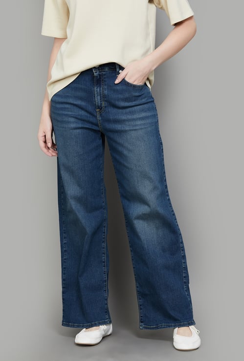 LEVI'S Dark Wash High Rise Wide Leg Jeans
