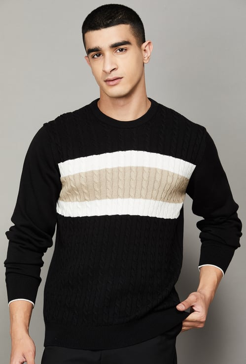 ARROW SPORT Striped Crew Neck Sweater