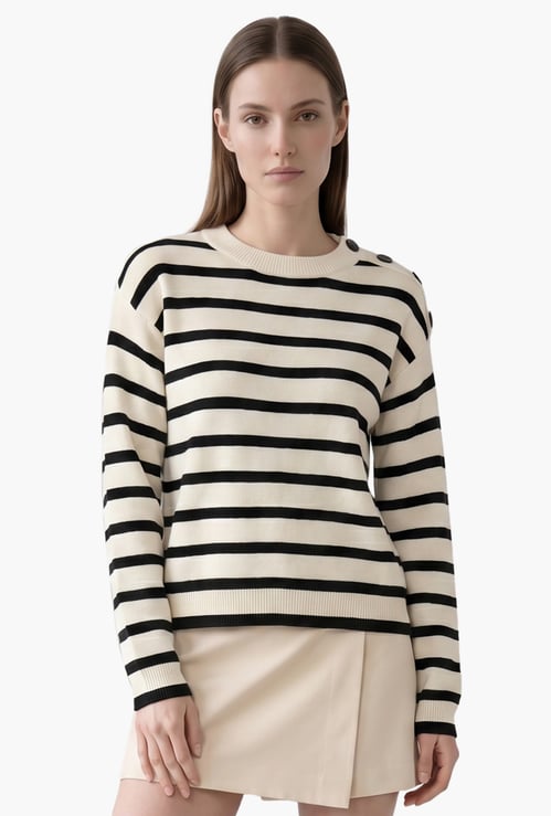 VERO MODA Striped Pullover Sweater