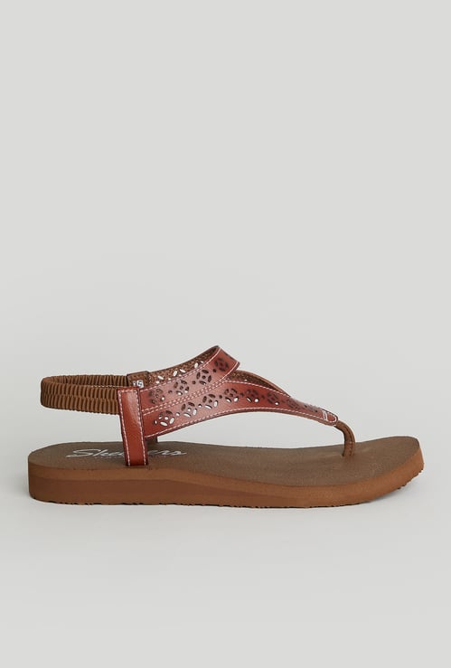 SKECHERS Meditation Laser-Cut Slingback Sandals