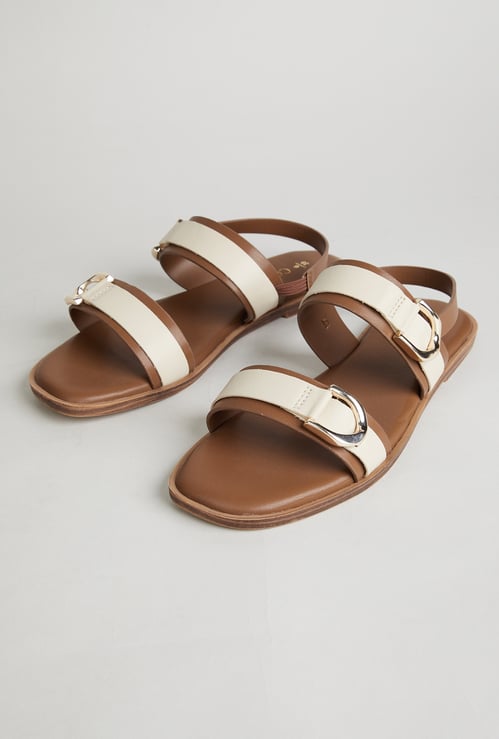 CODE Solid Open Toe Slingback Sandals