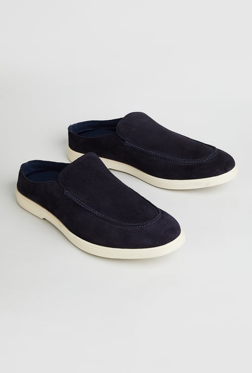 CODE Solid Suede Slip-On Shoes