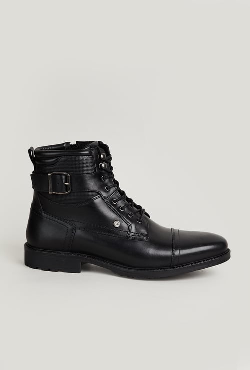 LEE COOPER Textured Lace-Up Boots