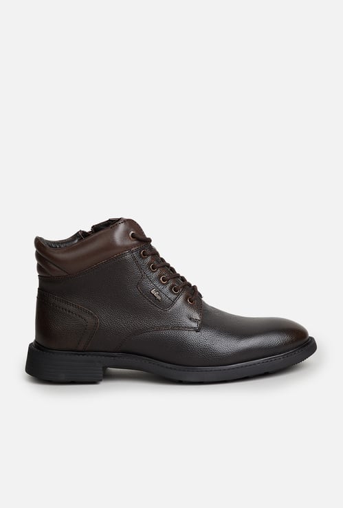 LEE COOPER Textured Lace-Up Boots