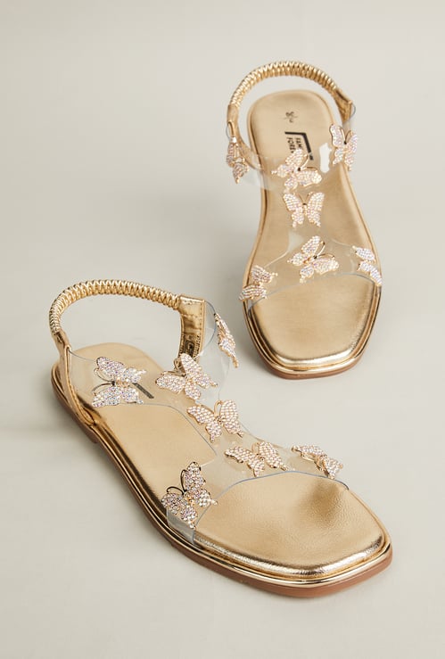 FAME FOREVER Girls Butterfly Embellished Flats