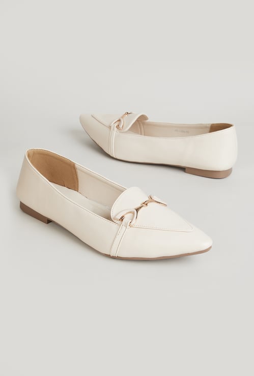 CODE Solid Pointed-Toe Ballerinas