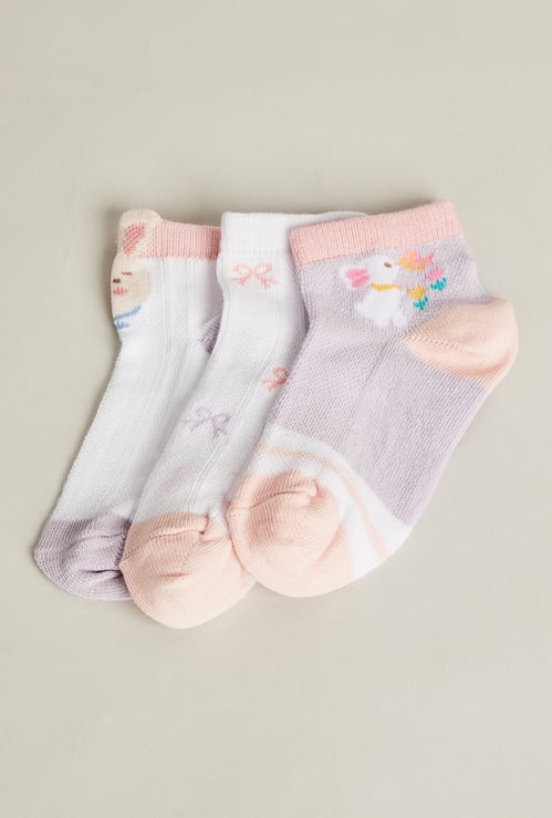 FAME FOREVER Printed Ankle Length Socks - Pack of 3