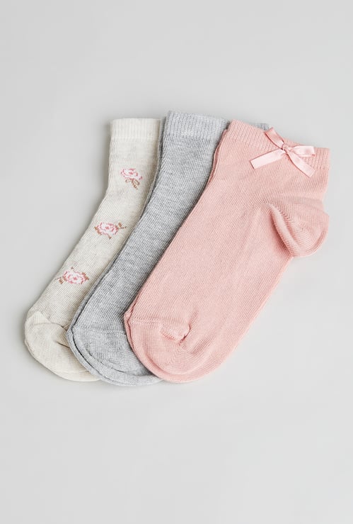 FAME FOREVER Assorted Ankle Length Socks - Pack of 3