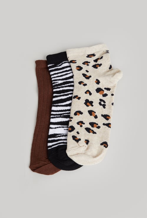 FAME FOREVER Assorted Ankle Length Socks - Pack of 3