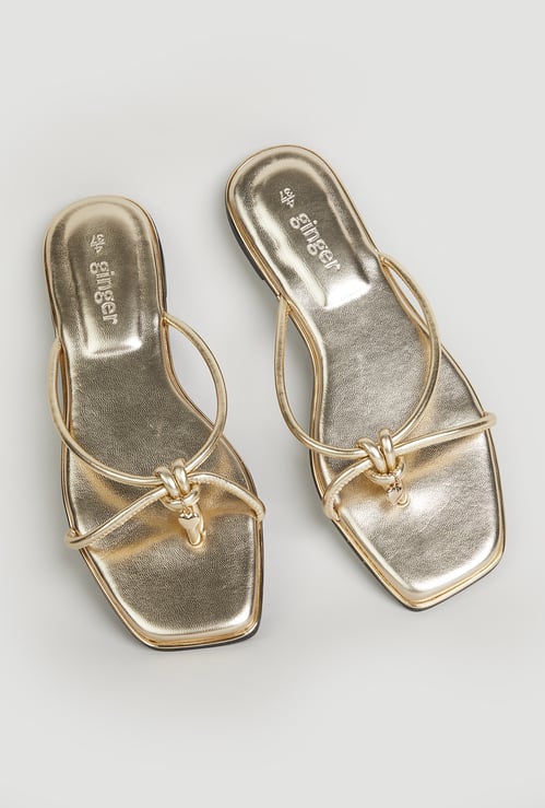 GINGER Solid Open Toe Flats