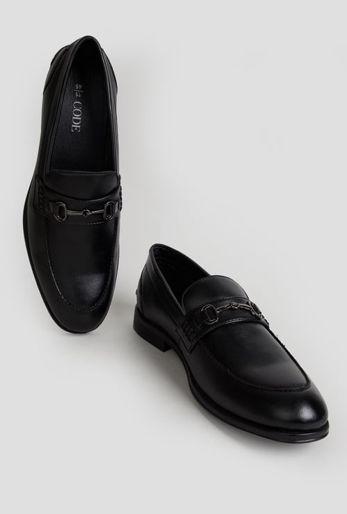 CODE Solid Horsebit Loafers