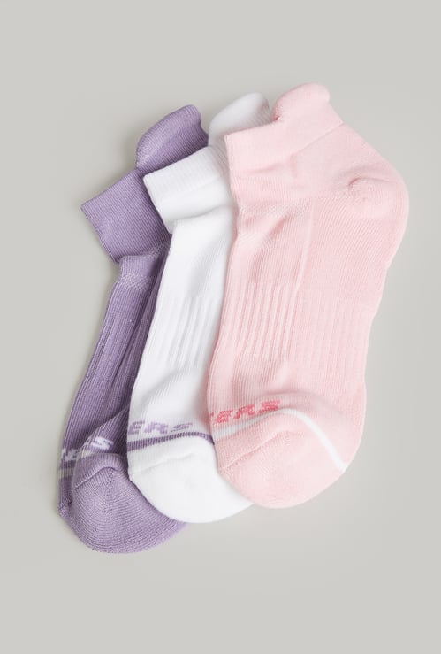 SKECHERS Solid Ankle Length Socks - Pack of 3