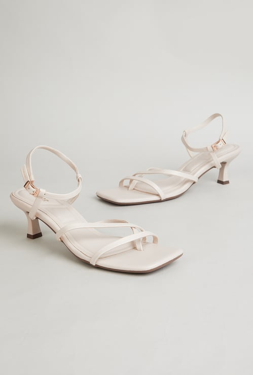 GINGER Strappy Spool Heels