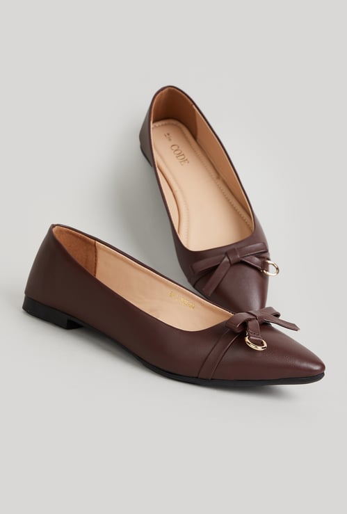CODE Bow-Detailed Ballerinas