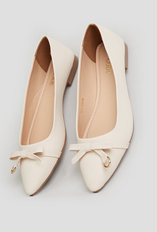 CODE Bow-Detailed Ballerinas