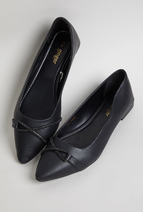 GINGER Embellished Pointed Ballerinas