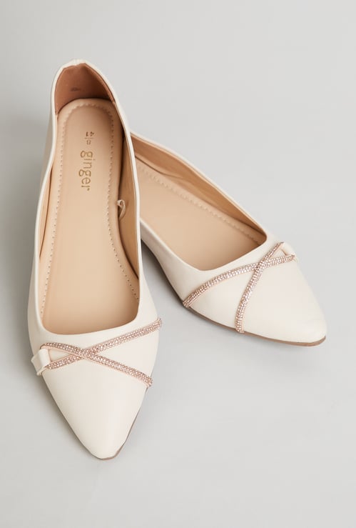 GINGER Embellished Pointed Ballerinas
