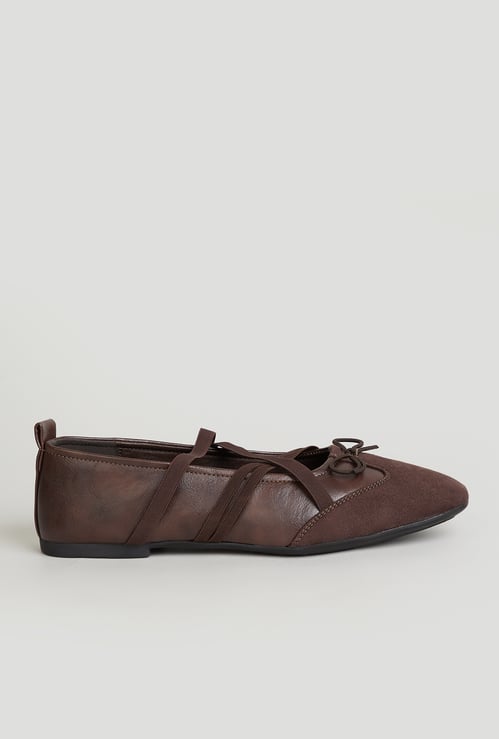 CODE Strappy Almond Toe Ballerinas