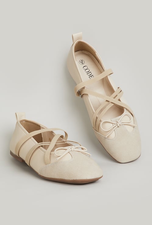 CODE Strappy Almond Toe Ballerinas
