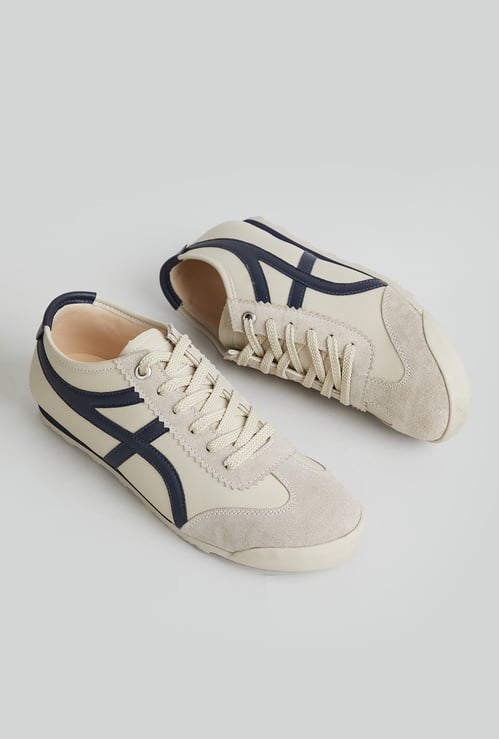 GINGER Contrast Striped Lace-Up Sneakers