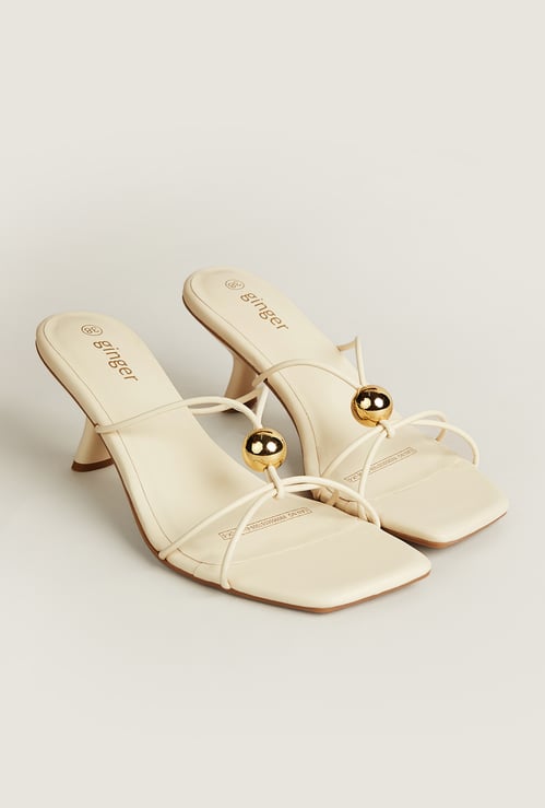 GINGER Embellished Spool Heels