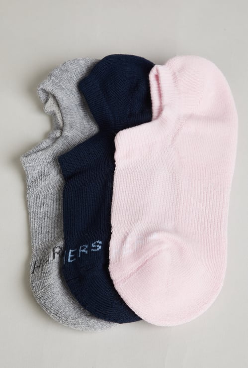 SKECHERS Solid No Show Socks - Pack of 3