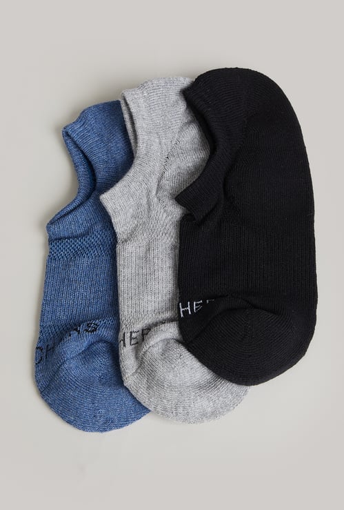 SKECHERS Solid No Show Socks - Pack 3