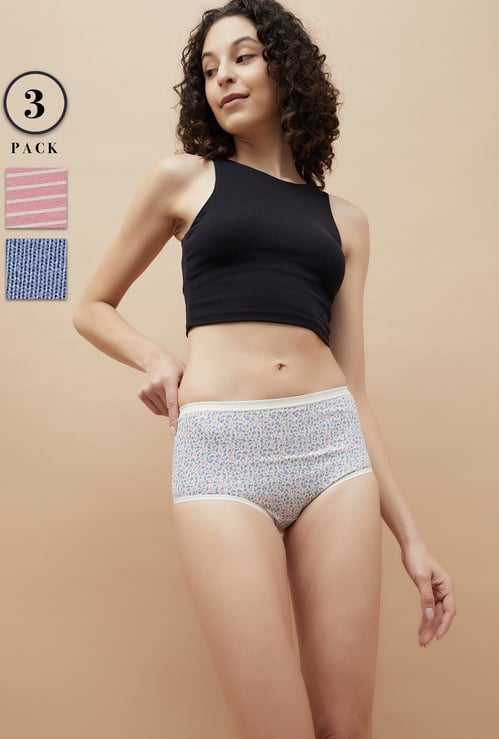 GINGER Printed Hipster Panties - Pack of 3