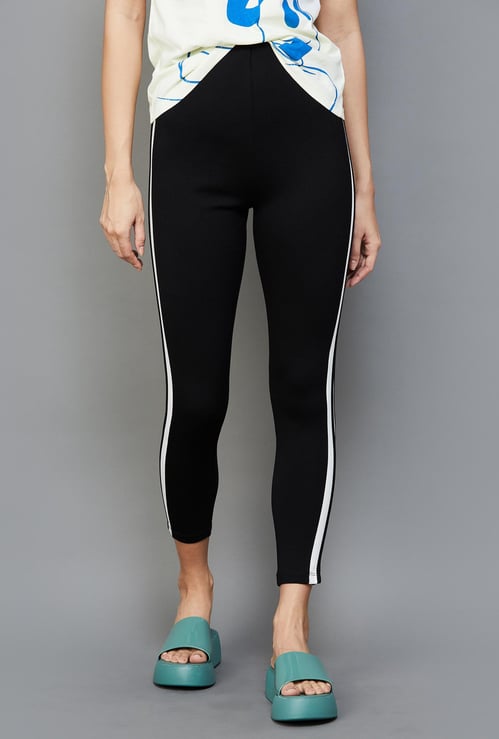 GINGER Women Solid Pant with Side Panel