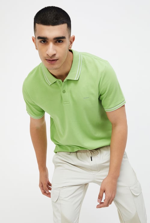 BOSSINI Men Solid Regular Fit Polo T-shirt