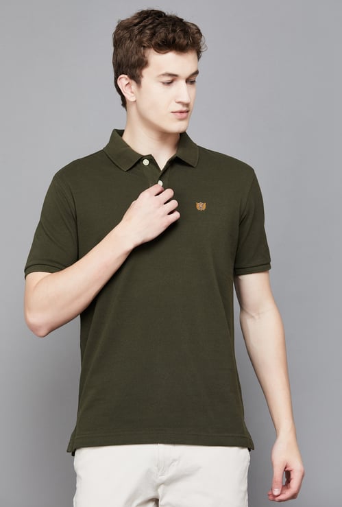 FAHRENHEIT Men Solid Regular Fit Polo T-shirt
