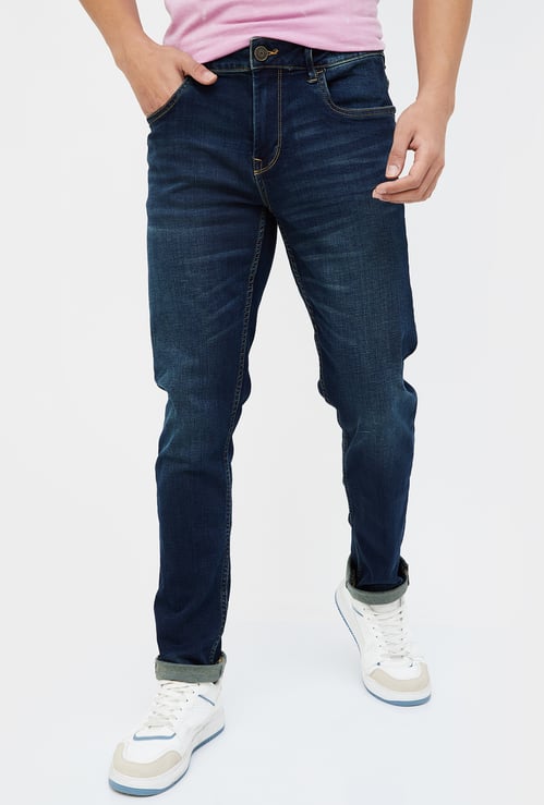 FORCA Men Stonewashed Slim Tapered Jeans