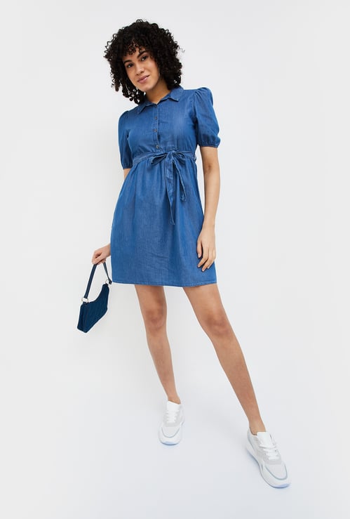 FAME FOREVER Women Denim Shirt Dress