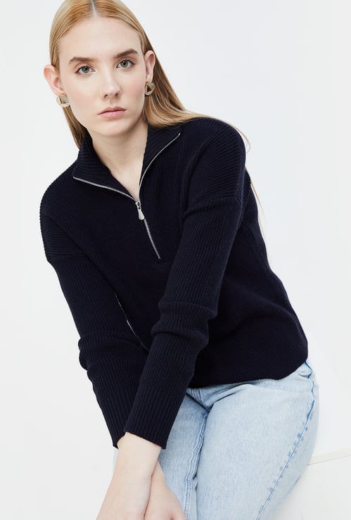 CODE Women Ribbed Knit Sweater