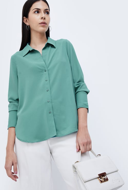 CODE Women Solid Casual Shirt