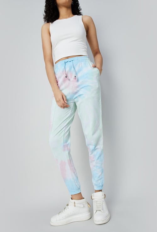 GINGER Women Tie-Dye Printed Elasticated Joggers