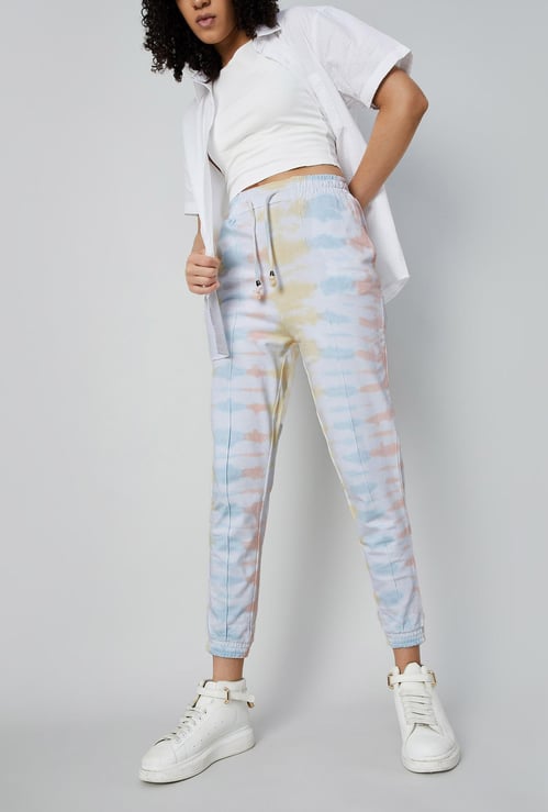 GINGER Women Tie-Dye Printed Elasticated Joggers