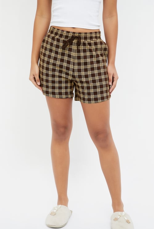 GINGER Women Checked Lounge Shorts