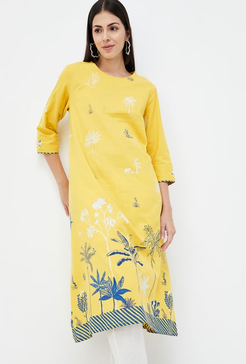 MELANGE Women Floral Print Straight Kurta