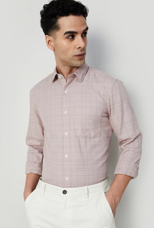 CODE Men Checked Slim Fit Casual Shirt