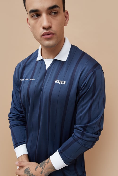 KAPPA Striped Johnny Collar T-shirt