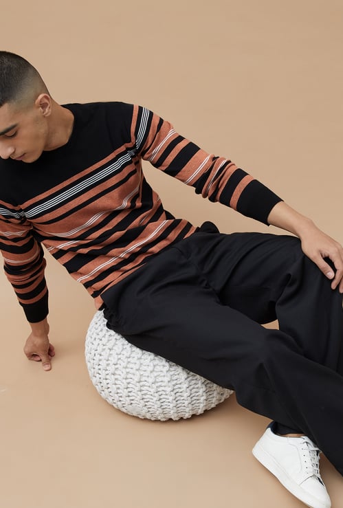 FAME FOREVER Striped Sweater