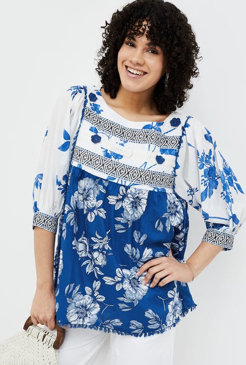 COLOUR ME Floral Printed Casual Top