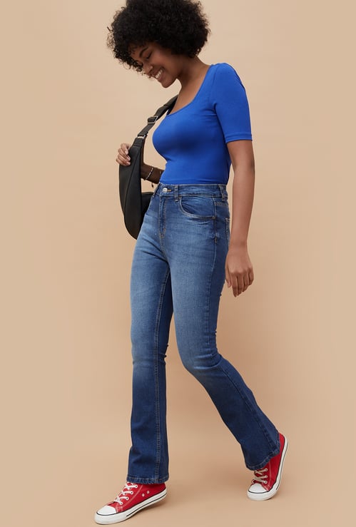 FAME FOREVER Women Stonewashed Bootcut Jeans