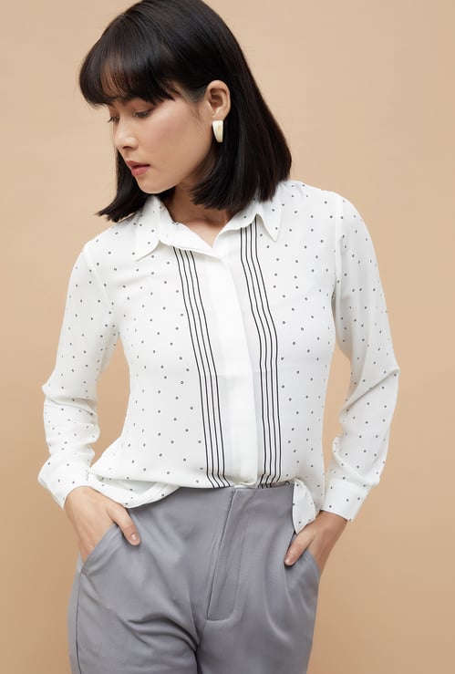 CODE CLASSIC Polka Print Formal Shirt